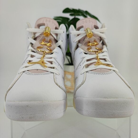 Nike Women’s Air Jordan 6 Retro White Leather Sneakers DH9696-100 Size 9 - Picture 2 of 8